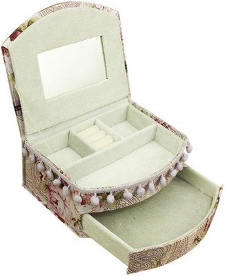 

ZEVORA Purple Floral Fabric Wood Cosmetic, Makeup, Jewellery, Storage Travel Organizer Vanity Box, Gift, Home Decor, Utility Box (16x21 cm) V-5 Storage Box Vanity Box(Purple Floral)