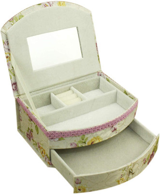 

ZEVORA Purple Floral Fabric Wood Cosmetic, Makeup, Jewellery, Storage Travel Organizer Vanity Box, Gift, Home Decor, Utility Box (16x21 cm) V-4 Storage Box Vanity Box(Purple)