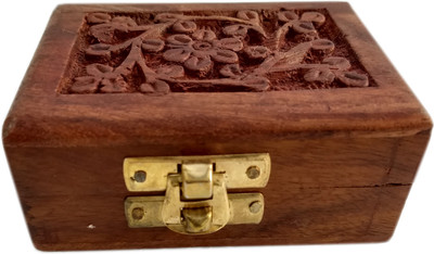 

SRE Carved Simple Jewelry Vanity Box Jewelry, Jewellery Vanity Box(Brown)