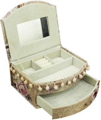 

AVMART Pink Floral Fabric Wood Cosmetic, Makeup, Jewellery, Storage Travel Organizer Vanity Box, Gift, Home Decor, Utility Box MAKEUP Vanity Box(Pinks)