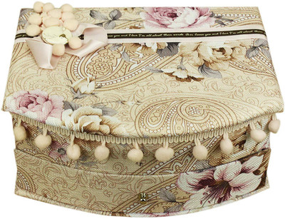 

ZEVORA Pink Floral Fabric Wood Cosmetic, Makeup, Jewellery, Storage Travel Organizer Vanity Box, Gift, Home Decor, Utility Box (16x21 cm) V-6 Storage Box Vanity Box(Pink)