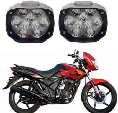 AUTOGARH 9 LED Fog Light Spot Beam Waterproof Heavy Duty Pod Driving Work Lamp For Flame Headlight Car, Motorbike LED for TVS (12 V, 55 W)(Flame, Pack of 2)