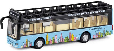 

DD RETAIL Double Decker Metal Pull Back Sight Seeing City Bus Toy with Light and Sound(Multicolor)