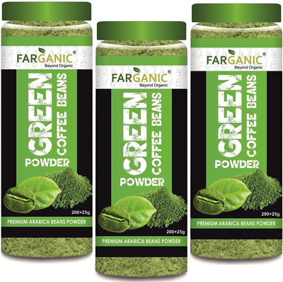 

FARGANIC 100% Organic Arabica Green Coffee Beans Powder Pack of 3 for Weight Loss 675 g(675 g)