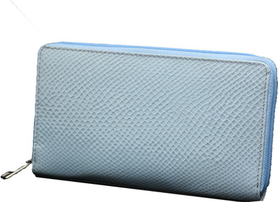 

Lamek Women Blue Genuine Leather Wallet(8 Card Slots)