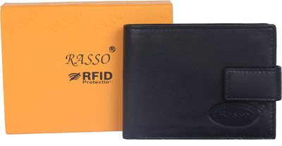 

RASSO Men Black Genuine Leather Wallet(9 Card Slots)