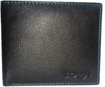 

TOUGH Men Brown Genuine Leather Wallet(6 Card Slots)