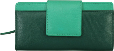 

Trishikha Girls Green Genuine Leather Wallet(14 Card Slots), 201-3787 solid green