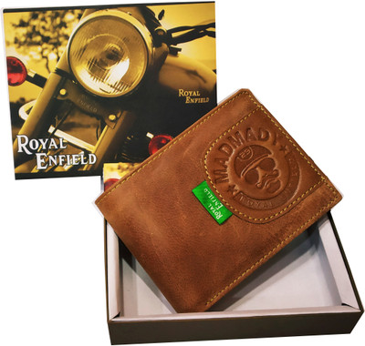 

Royal Enfield Men Brown Genuine Leather Wallet(5 Card Slots)
