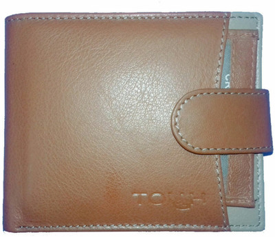 

TOUGH Men Tan Genuine Leather Wallet(3 Card Slots)