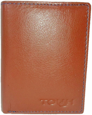 

TOUGH Men Tan Genuine Leather Wallet(10 Card Slots)