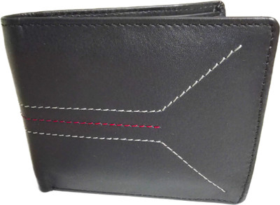 Smart YOU Boys Black Genuine Leather Wallet(8 Card Slots), Dark black