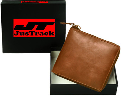 

Justrack Men Tan Genuine Leather Wallet(6 Card Slots)