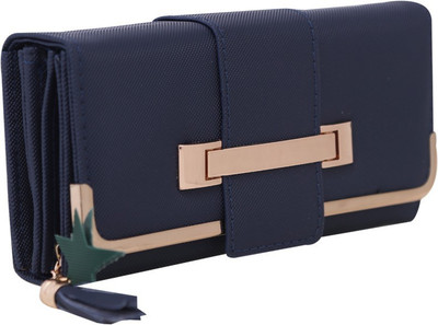 

Minaar Women Blue Artificial Leather Wrist Wallet(5 Card Slots), Dark blue