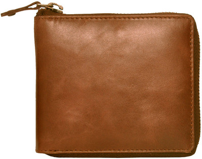 

Justrack Men Tan Genuine Leather Wallet(6 Card Slots)