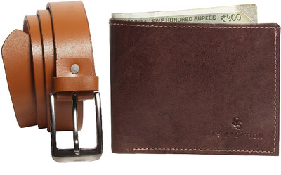 

SS CREATION Wallet, Belt Combo(Brown, Brown)