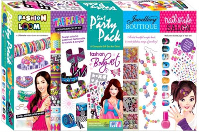 

Vnex 5 in 1 Party Pack A Complete Gift Set - Shimmer & Sparkle Nail, Fashion Loom, Bracelet Kit, Jewellery Boutique and Tattoo Fashion