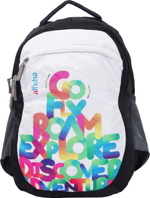 

alfisha GO-006-BLACK 35 L Backpack(Black, White)