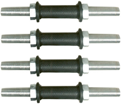 

StepInnStore ''BEST QUALITY'' 4*PCS Steel Dumbbell Rod With Rubber Grip Weight Lifting Bar(Silver, Black), Black;silver