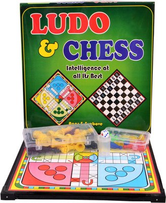 

Tiipro Ludo and Chess 2 in 1 Board Game Wooden Board Game