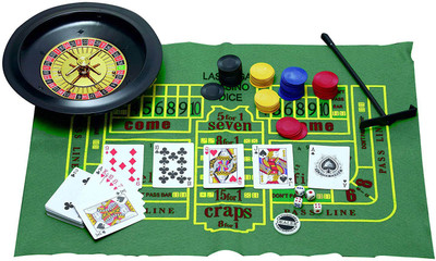 

PackNBuy 5 in 1 Casino Game Set Roulette Poker Blackjack Craps Dice(Black, Green)