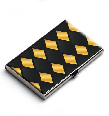 

Heartzy Golden Diamonds Business 10 Card Holder(Set of 1, Gold, Black)