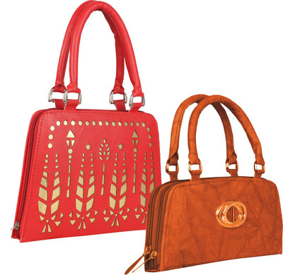

Element Cart Casual, Party, Formal Red, Brown Clutch, Brown;red