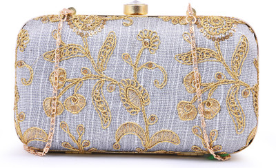 

AARAV Party Grey Clutch