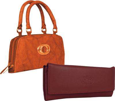 Element Cart Casual, Party, Formal Maroon, Brown Clutch, Brown;maroon