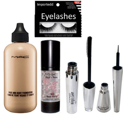 

Importedd Eyelashes, Mac Face And Body Foundation, Brooke Candy Eyeliner & Mascara, Prep+Prime Primer(Set of 5)