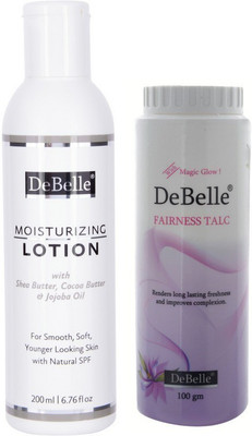 

DeBelle Moisturizing Lotion 200ml & 100g Fairness Talc(Set of 2)