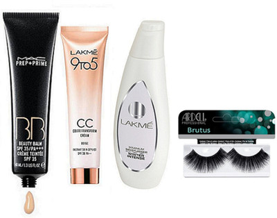 

BRUTUS Eyelashes & Prep+Prime BB Beauty Blam Cream, 9to5 cc Cream, Lakme Winter Intense Maximum Moisturiser(Set of 4)