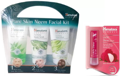 

Himalaya NEEM FACAIL KIT, LITCHI SHINE LIP BALM(Set of 2)
