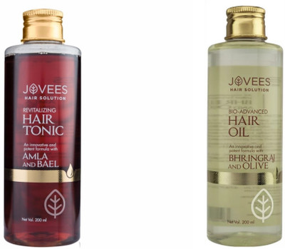 

Jovees Revitalizing Hair Tonic-Amla and Bael. & Bio Advanced Hair Oil -Bhringraj and Olive.(Set of 1)