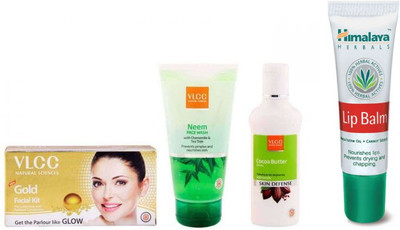 

Himalaya Gold Facial Kit, Cocoa Body Lotion, Neem Face Wash, Lip Balm(Set of 4)
