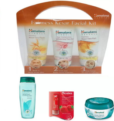 

Himalaya FAIRNESS KESAR FACIAL KIT, REFRESHING CLARIFYING TONER , STRAWBERRY LIP CARE, WINTER DEFENSE CREAM(Set of 4)