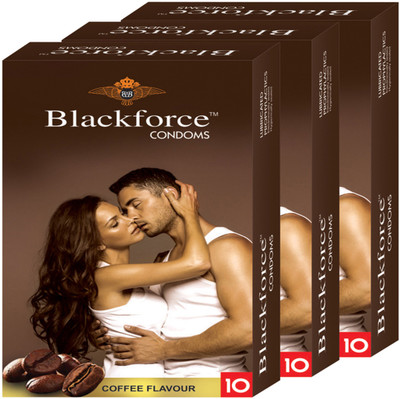 Blackforce 3 pcs in 30 pcs extra dotted Coffee Combo Condom(Set of 3, 30S)