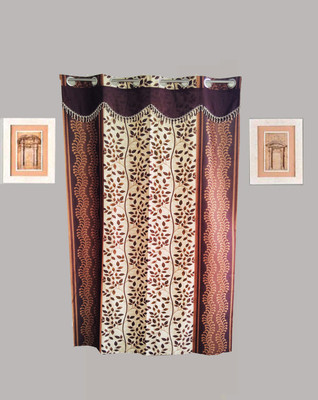 Tidy 150 cm (5 ft) Polyester Window Curtain Single Curtain(Floral, Brown)