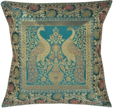 Lal Haveli Polyester Cushions Cover(40.64 cm*40.64 cm, Green)