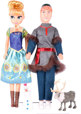 

Planet of Toys Cute Smart Couple Doll with Snowman and Randier Doll For Kids, Children(Multicolor)