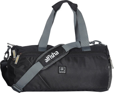 

ALFISHA (Expandable) Lightweight Waterproof 26 Ltrs Black Duffel Gym Bag Backpack with Zip Closure Gym Bag(Black)