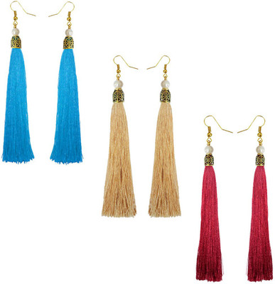rich & famous Stylish Long Tassel Earring Metal Tassel Earring