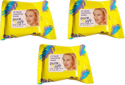 

CartKing FACIAL/FACE TISSUES -Wet-MAKEUP REMOVER-Soft -Tissue Paper Face Cleanser/Cleaning Wipes For Women & Girls-Yellow-PackOf3(Pack of 75)