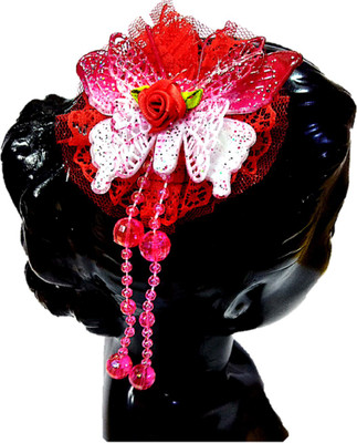 

Proplady Partywear Stylish Shimmery Butterfly Hair Clip/Brooch with Dangling Crystals for Girls & Women|Wedding Hair Accessories|Latest Hair Clip, Bun Clip, Back Pin, Hair Pin, Banana Clip(Red)