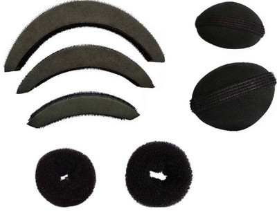 

PRIZLEEN Salon Style Hair Accessories | 2 Donuts For Perfect Bun | 3 Base Puff Banana | 2 Base Puff Big | Bumpits | Puff Maker | Combo of 7 | Invisible Black Color Hair Accessory Set(Black)