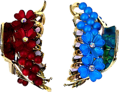 

Proplady Wedding Collection (Pack of 2, L Size) Stylish Rhinestone & Pearl Stud Hair Clip, Butterfly Clutch, Claws Clip for Girls & Women Hair Clip, Hair Claw, Back Pin, Bun Clip, Banana Clip, Hair Pin(Blue, Red)