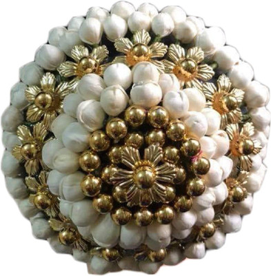 

Three Elements Artificial Juda Extension Hair Accessories For Women Bun Maker For Girls Bun(White, Gold)