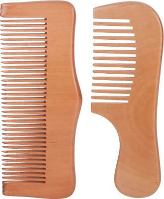 

DAISYLIFE Set of 2 | Eco-Friendly Natural Wooden Comb | Anti-Dandruff | Prevents Hair Breakage | Fine Tooth