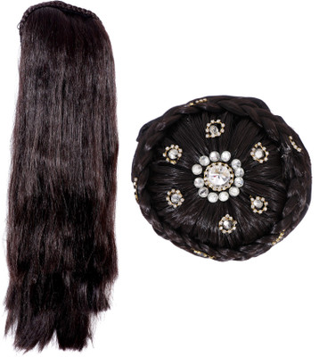 

HONBON combo Juda Wig for Women And Girls, Juda Accessories for Women and girls, Extension 18-20 Inches. Hair Extension