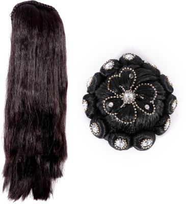 

HONBON combo Juda Wig for Women And Girls, Juda Accessories for Women and girls, Extension 18-20 Inches (Brown) Hair Extension
